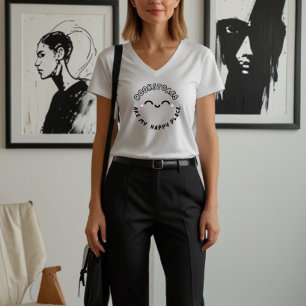 “Bookstores Are My Happy Place” Cute Design T-Shirt