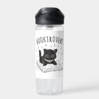 Booktrovert cat with book and stars