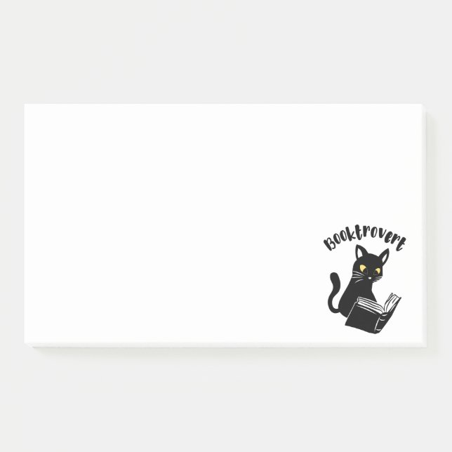 Booktrovert cat with book post-it notes (Front)