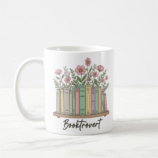 Booktrovert – Cosy Introvert Reading Lover Gift Coffee Mug (Left)
