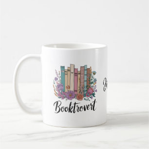 Booktrovert Custom Book-Lover Watercolor Design Coffee Mug