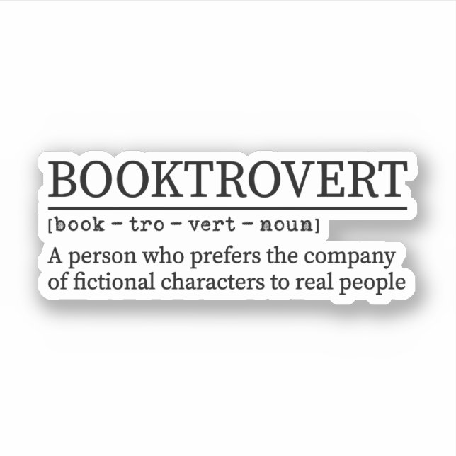Booktrovert Definition, Book Lover, Bookworm (Front)