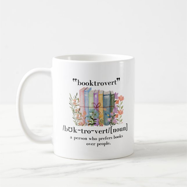"Booktrovert" Definition Coffee Mug (Left)