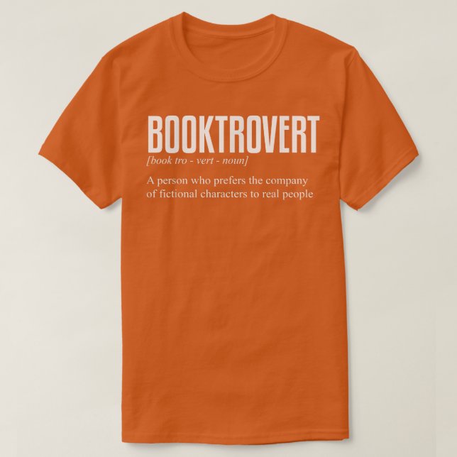 BookTrovert Definition Funny Reading Book Lover  T-Shirt (Design Front)