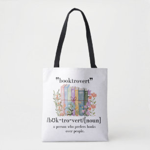"Booktrovert" Definition Tote Bag
