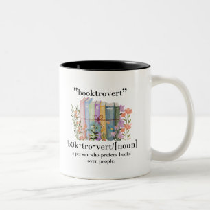 "Booktrovert" Definition  Two-Tone Coffee Mug