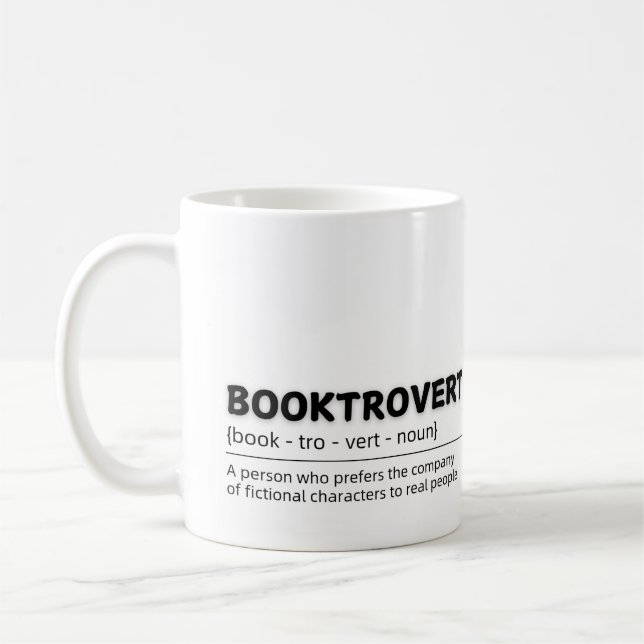 Booktrovert: Fiction Over Reality Mug (Left)