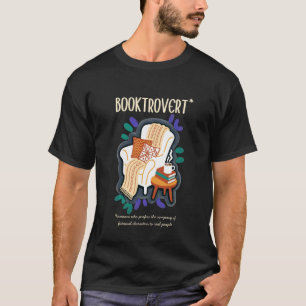 Booktrovert Funny Book Lover Definition Cosy Doodl T-Shirt