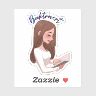 Booktrovert girl classic sticker