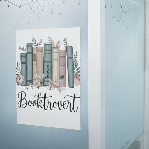 Booktrovert personalised watercolor books on shelf poster