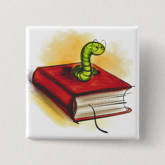 Bookworm 15 Cm Square Badge