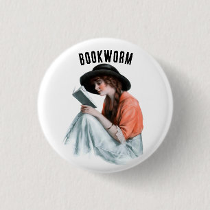 Bookworm, 3 Cm Round Badge