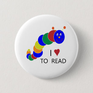 Bookworm 6 Cm Round Badge