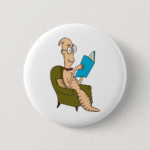 Bookworm 6 Cm Round Badge