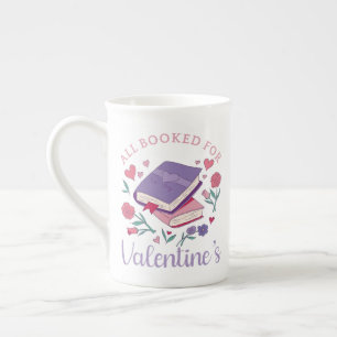 Bookworm - All Booked For Valentine's II Bone China Mug