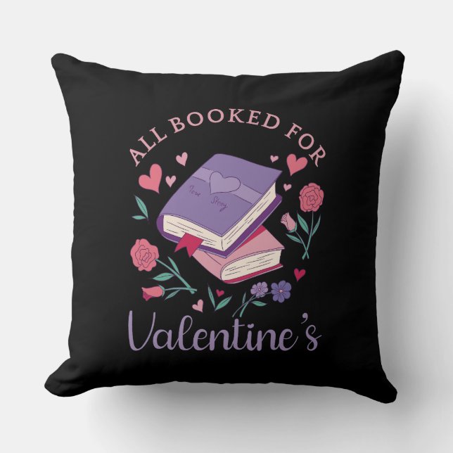 Bookworm - All Booked For Valentine's II Cushion (Front)
