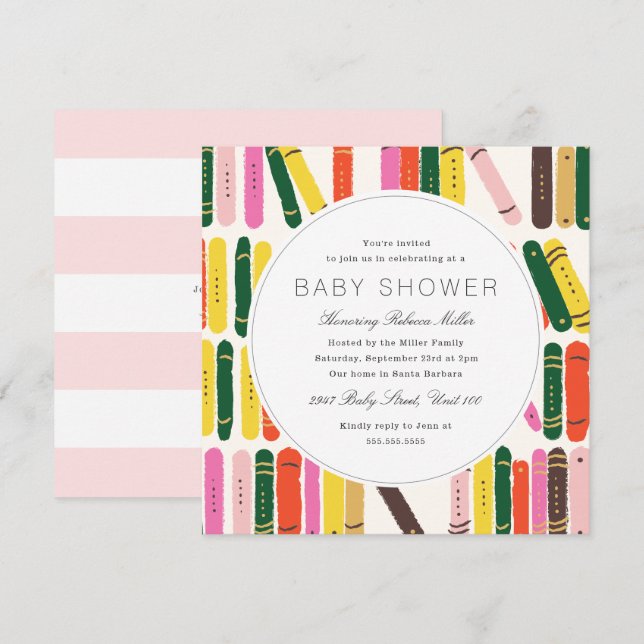 Bookworm Baby Shower Invitation (Front/Back)