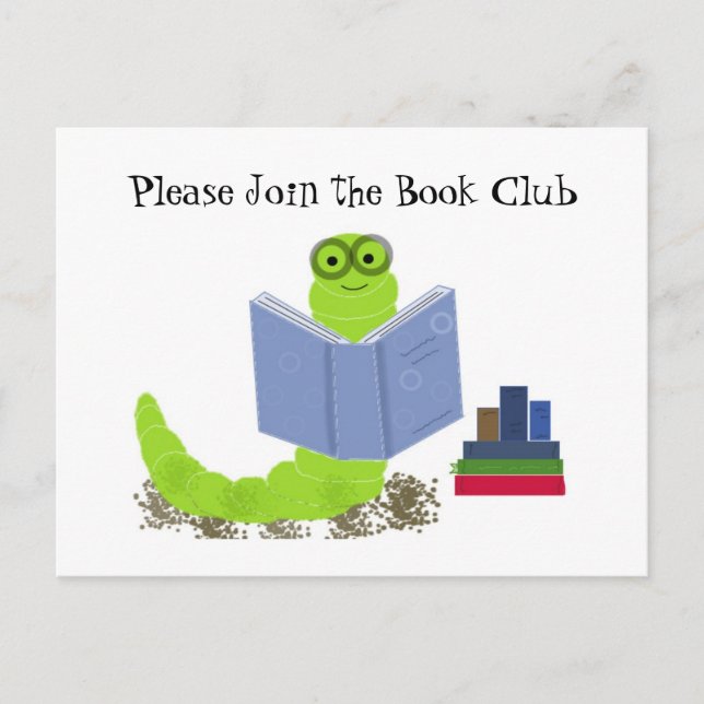 Bookworm - Book Club Invitation (Front)
