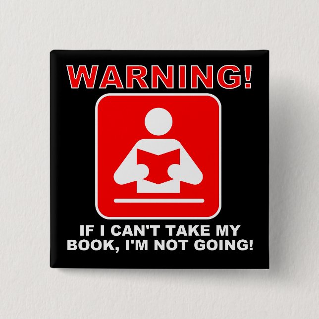 Bookworm Book Lover Funny Button Badge Pin (Front)