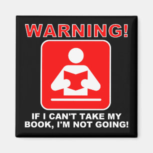 Bookworm Book Lover Warning Funny Fridge Magnet