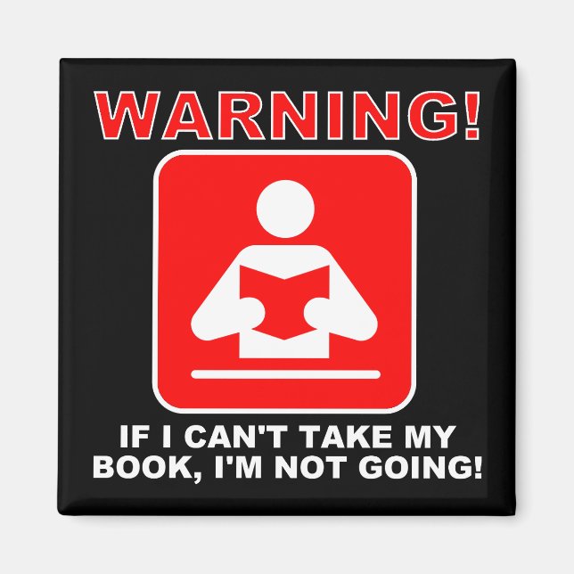 Bookworm Book Lover Warning Funny Fridge Magnet (Front)