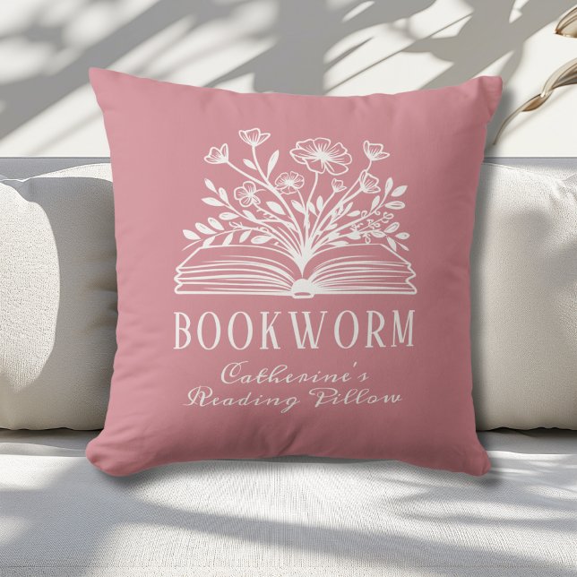Bookworm Book Lovers Blush Pink Custom Cushion (Creator Uploaded)