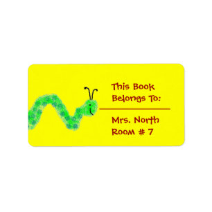 Bookworm Book Plate Label