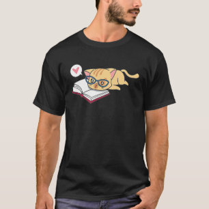 Bookworm Cat Book I Love Reading Reader Book T-Shirt