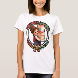 Bookworm Champion Knowledge Is Power T-Shirt
