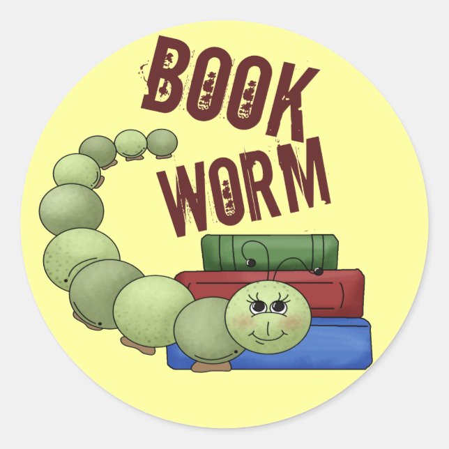 Bookworm Classic Round Sticker (Front)