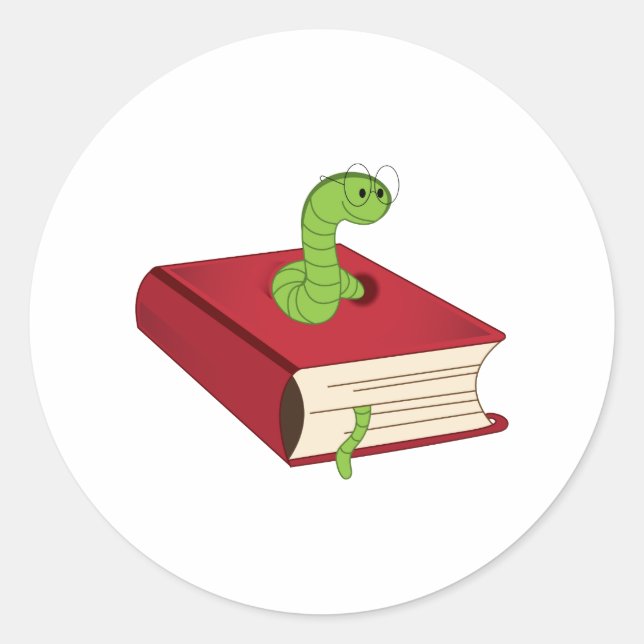 Bookworm Classic Round Sticker (Front)