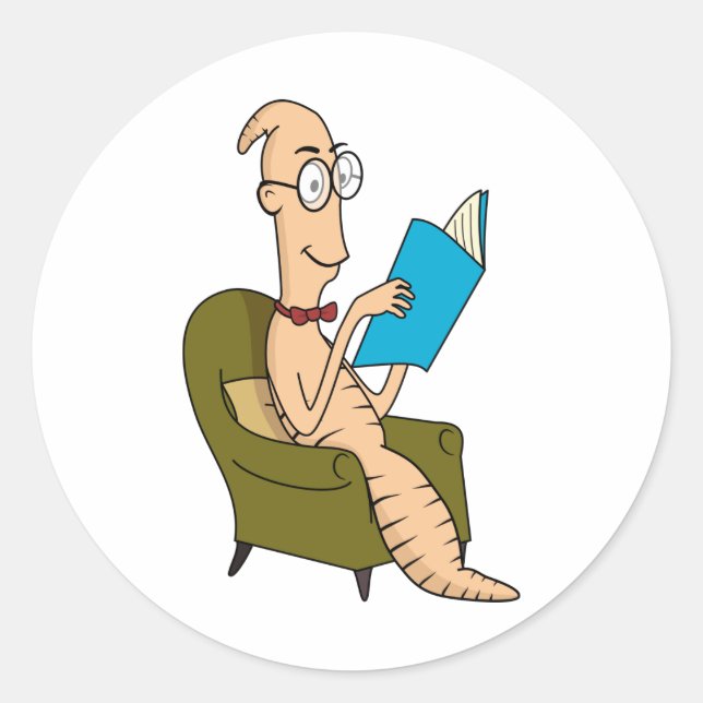 Bookworm Classic Round Sticker (Front)