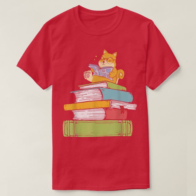 Bookworm Dog Book Lover Dog Reading Books Reading  T-Shirt (Design Front)