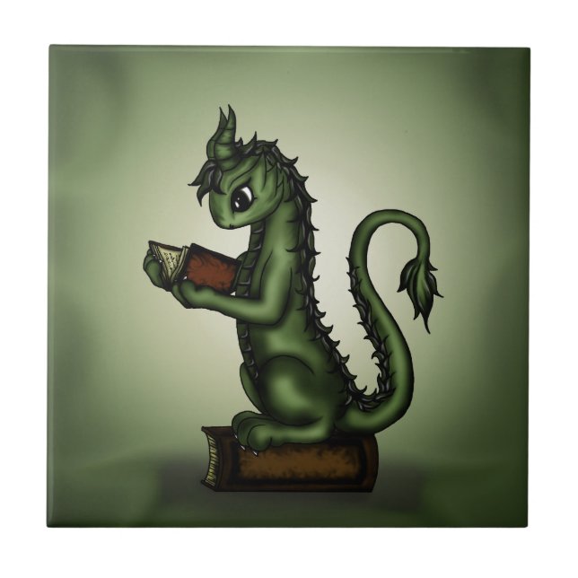 Bookworm Dragon Tile (Front)