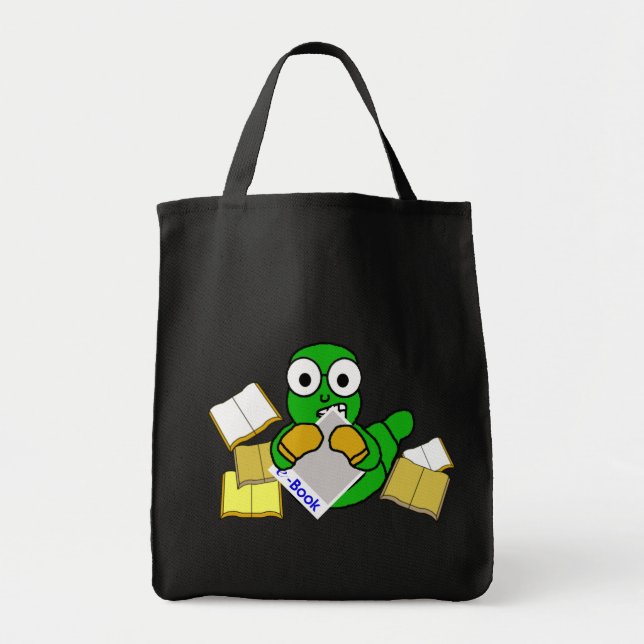 Bookworm eBook Tote Bag (Dark) (Front)