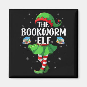 Bookworm Elf Christmas Girls Women Elf Squad Xmas  Magnet