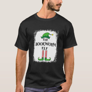Bookworm Elf Matching Family Funny Christmas Party T-Shirt