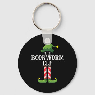 Bookworm Elf Matching Family Group Christmas Party Key Ring