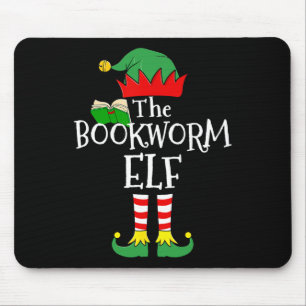 Bookworm Elf Matching Family Group Christmas Party Mouse Mat