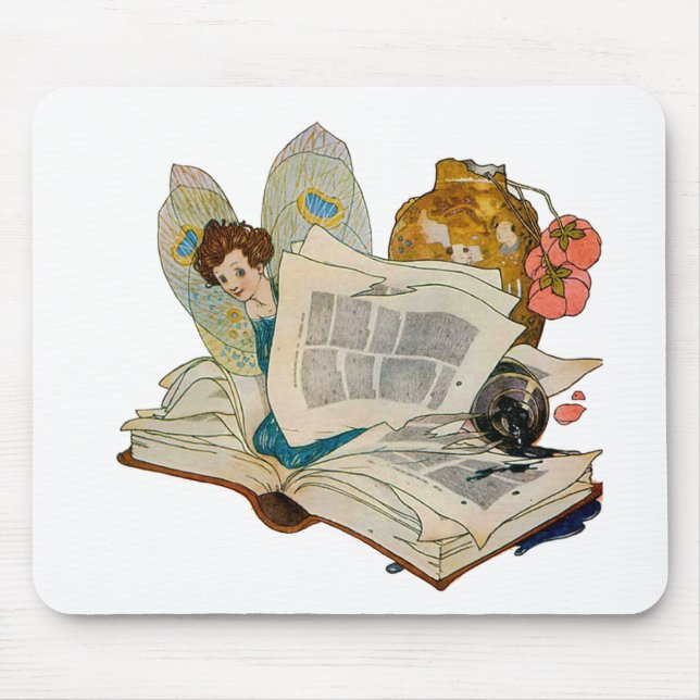 Bookworm Fairy Mouse Mat (Front)