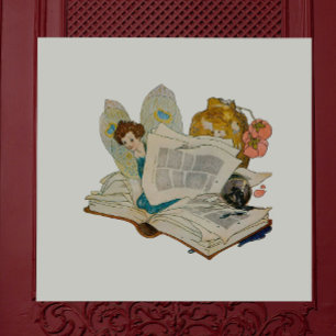 Bookworm Fairy  Tile