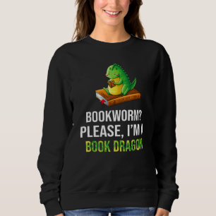 Bookworm For Men Women Book Dragon Reader Library Sweatshirt