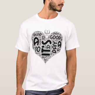 Bookworm Gift Cute Reading Lover Heart Shape Word T-Shirt