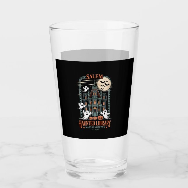 Bookworm Halloween Shirt Haunted Library Glass (Front)