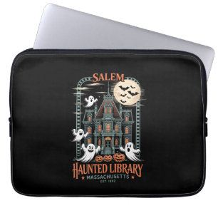 Bookworm Halloween Shirt Haunted Library Laptop Sleeve