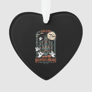 Bookworm Halloween Shirt Haunted Library Ornament