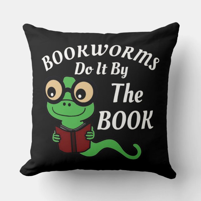 Bookworm Humour Cushion (Front)