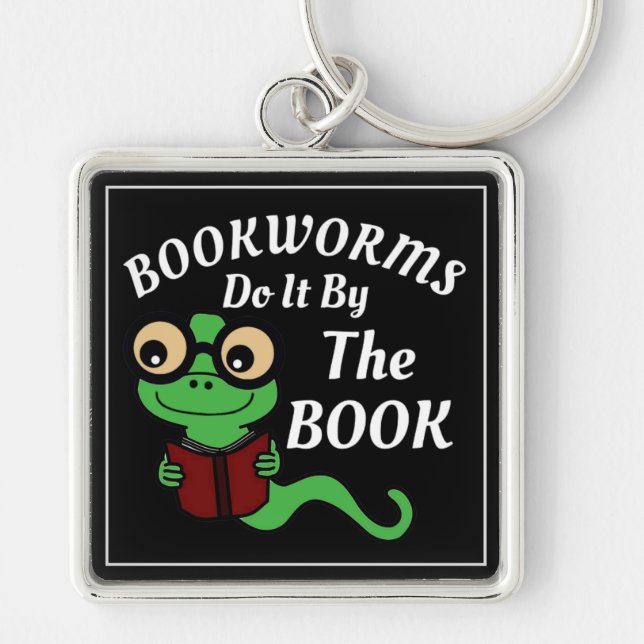 Bookworm Humour Key Ring (Front)