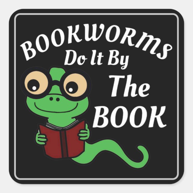 Bookworm Humour Square Sticker (Front)