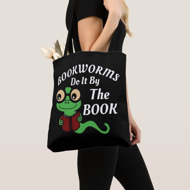 Bookworm Humour Tote Bag (Close Up)